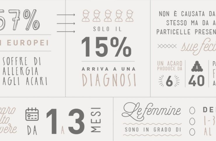 Acari della polvere: alcuni dati infografica sulla presenza degli acari della polvere