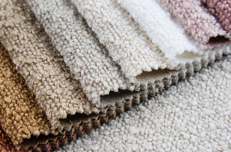 letto-boucle Tendenze 2025: letto in tessuto bouclé